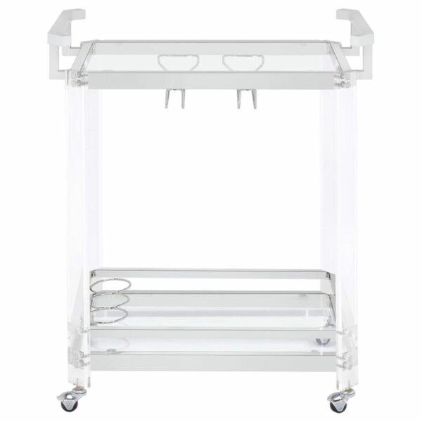 Jefferson - 2-Tier Glass Serving Cart - Clear - Image 2