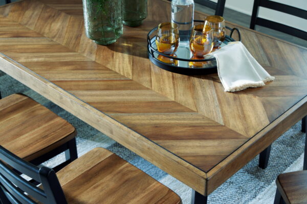 Blondon - Brown / Black - Rectangular Drm Table Set (Set of 7) - Image 3