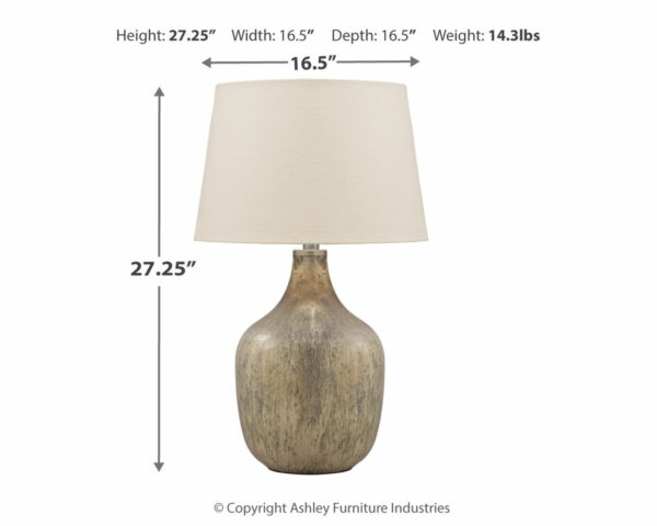Mari - Gray / Gold Finish - Glass Table Lamp - Image 3
