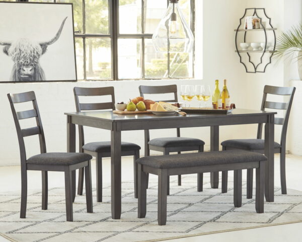 Bridson - Gray - Rect Drm Table Set (Set of 6) - Image 4
