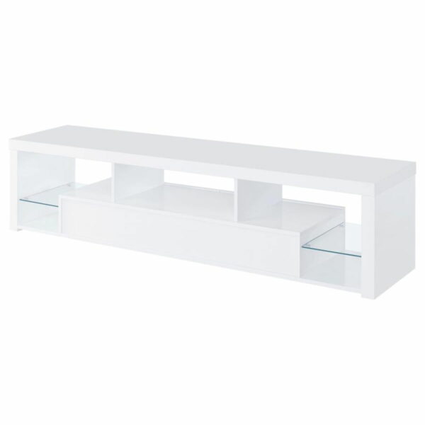 Jude - 2-Drawer 71" TV Stand With Shelving - White High Gloss - Image 12