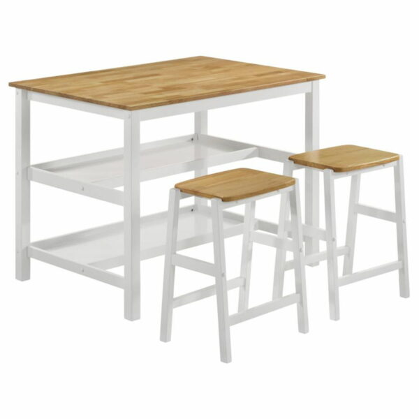 Hollis - Kitchen Island Counter Height - Brown And White - Image 4