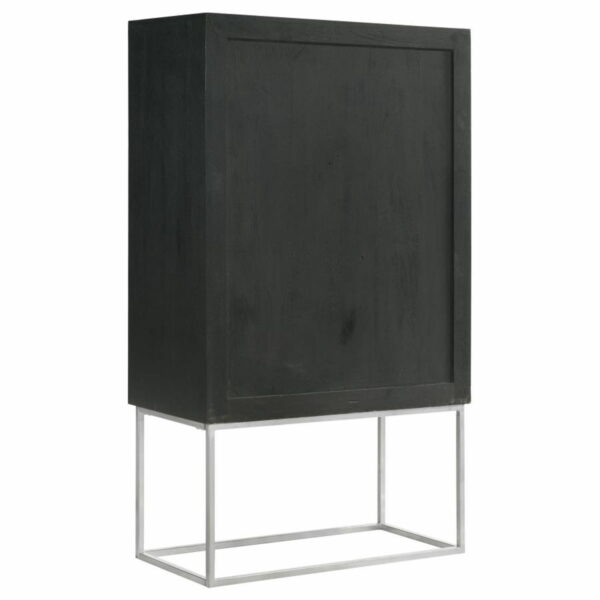 Borman - 2-Door Bar Cabinet Wine Storage - Walnut And Black - Image 4