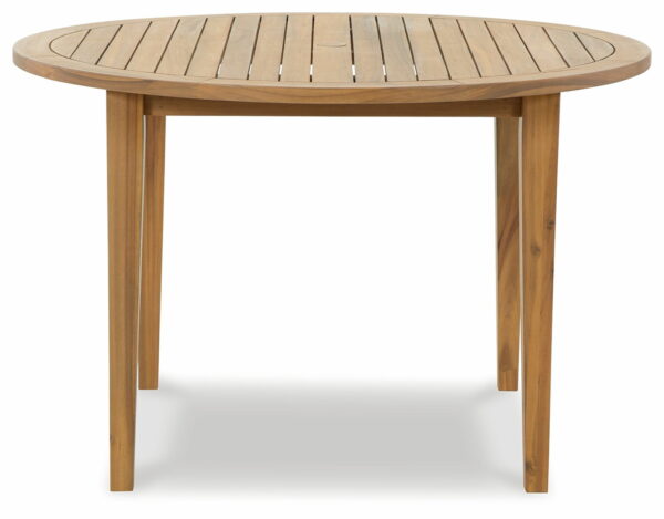 Janiyah - Light Brown - Round Dining Table W/Umb Opt - Image 8