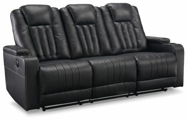 Center Point - Black - Rec Sofa W/Drop Down Table - Image 11
