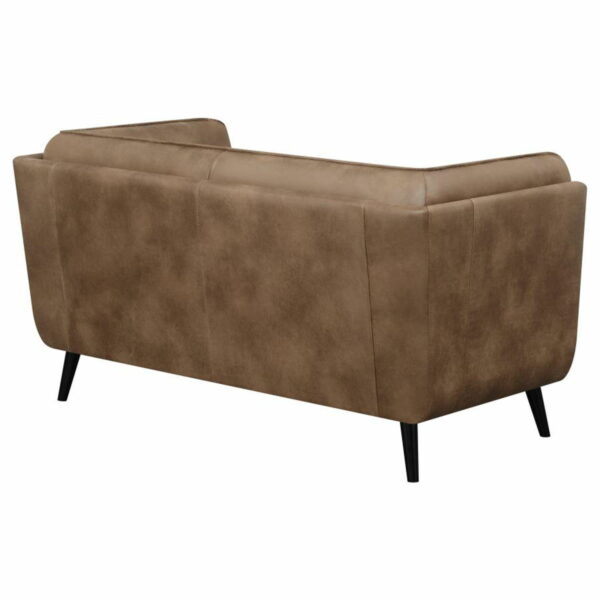 Thatcher - Upholstered Button Tufted Loveseat - Brown - Image 10