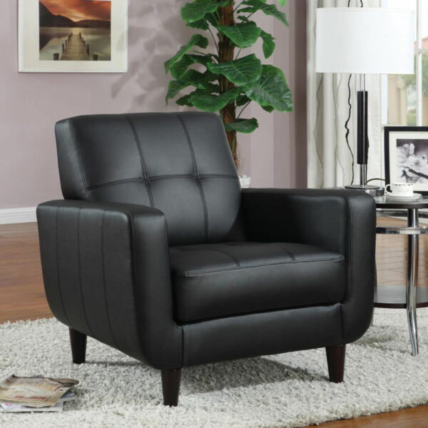Aaron - Padded Seat Accent Chair - Black - Image 3