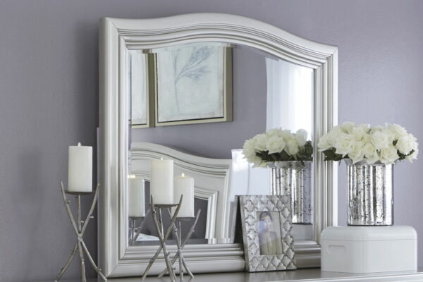 Coralayne - Silver - Dresser, Mirror With Arched Cap Rail - Image 6