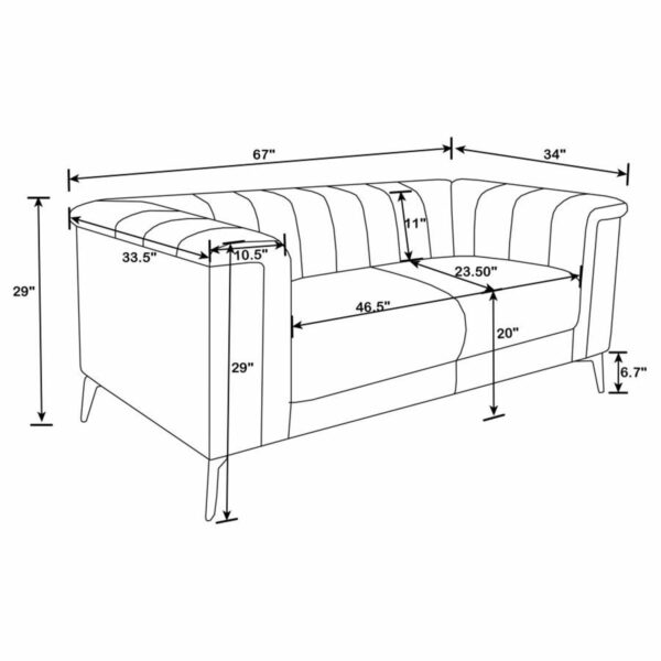 Chalet - Tuxedo Arm Loveseat - Blue - Image 7
