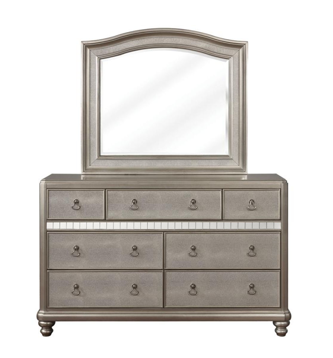 Bling Game - Arched Dresser Mirror - Metallic Platinum - Image 8