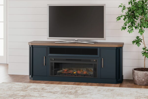 Landocken - Two-tone - 83" TV Stand With Electric Fireplace - Image 3