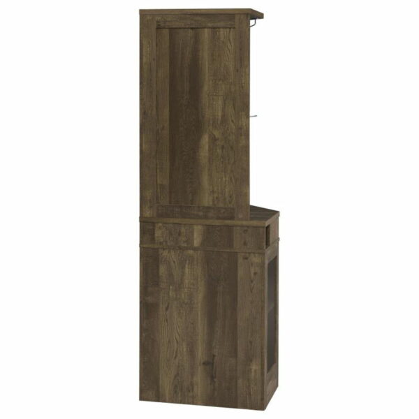 Alviso - Corner Bar Cabinet With Stemware Rack - Rustic Oak - Image 7