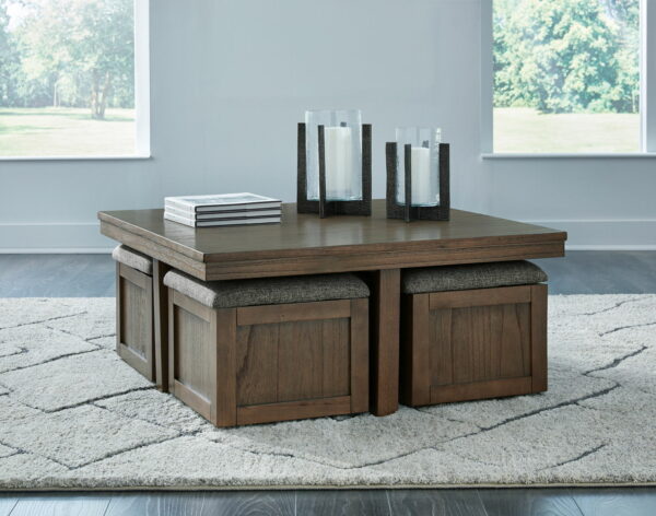 Boardernest - Brown - Cocktail Table With 4 Stools (Set of 5) - Image 9
