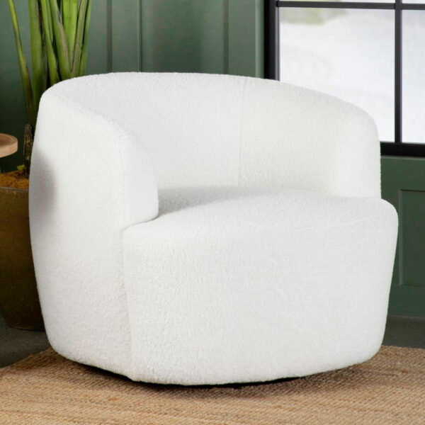 Hudson - Upholstered Swivel Chair - Natural - Image 4