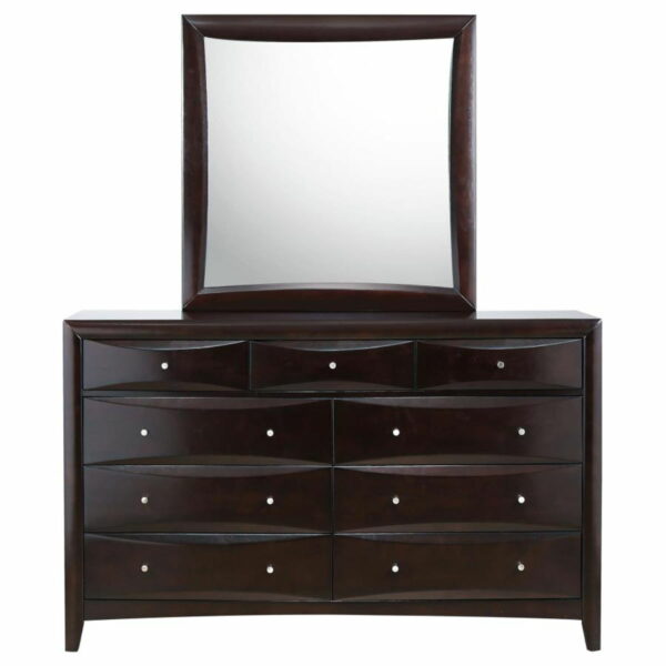 Phoenix - 9-drawer Dresser With Mirror - Deep Cappuccino - Image 9