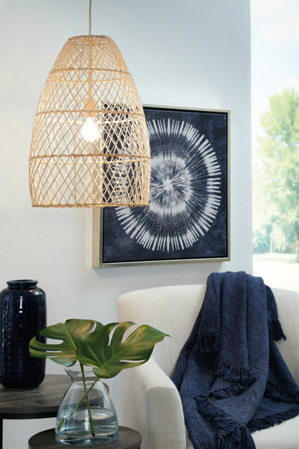 Calett - Beige - Rattan Pendant Light - Image 2