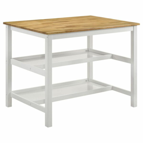 Hollis - Kitchen Island Counter Height - Brown And White - Image 3