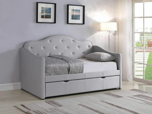 Elmore - Upholstered Twin Daybed With Trundle - Pearlescent Gray - Image 11