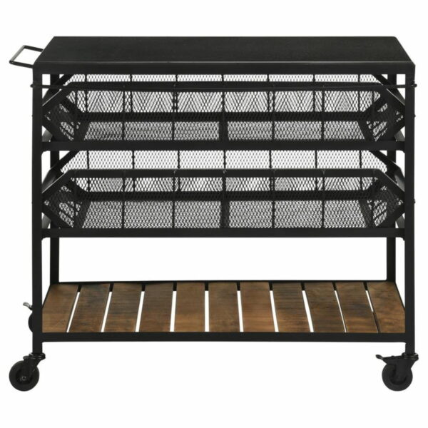 Evander - Accent Storage Cart With Casters - Natural And Black - Image 8
