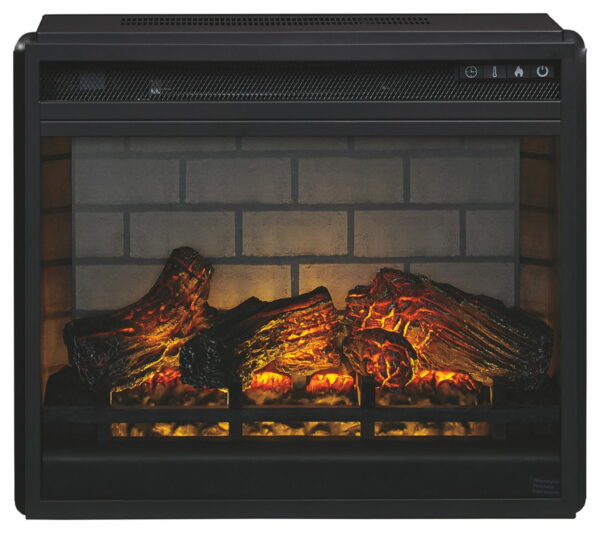 Trinell - Brown - 63" TV Stand With Glass/Stone Fireplace Insert - Image 4