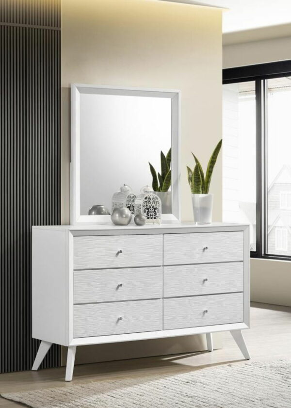 Janelle - 6-drawer Dresser With Mirror - White - Image 5