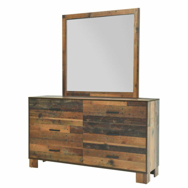 Sidney - 6-drawer Dresser With Mirror - Rustic Pine - Image 9