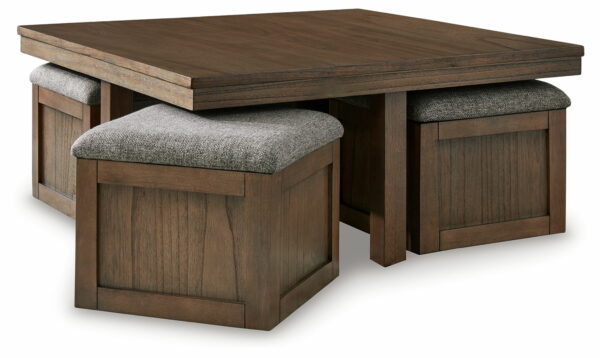 Boardernest - Brown - Cocktail Table With 4 Stools (Set of 5) - Image 4