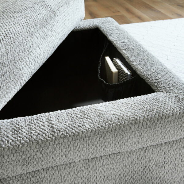 Casselbury - Cement - Ottoman With Storage - Image 4