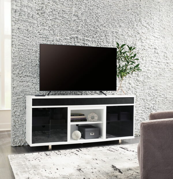 Gardoni - White / Black - XL TV Stand With Fireplace Option - Image 9