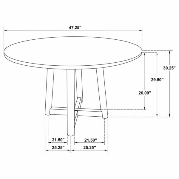 Dinah - 5 Piece Round Solid Wood Dining Set - Walnut - Image 3