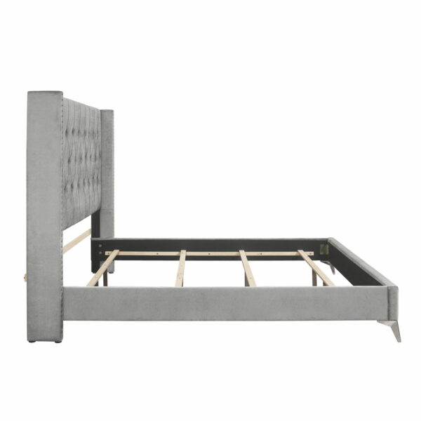 Huxley - 4/6 Full Headboard, Footboard And Slats - Gray - Image 4