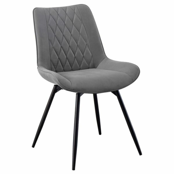 Neil - 5 Piece Round Dining Table Set Concrete - Gunmetal - Image 11