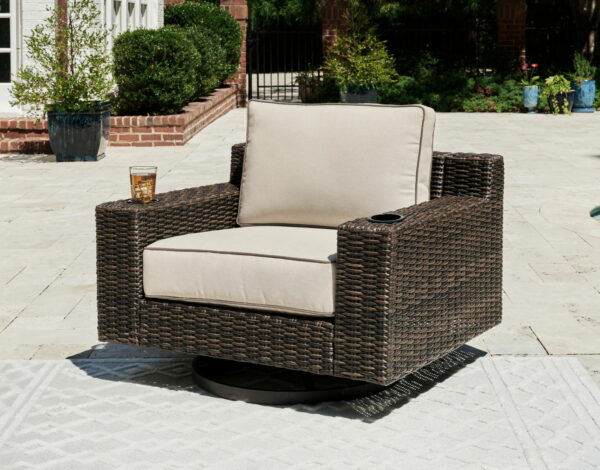 Coastline Bay - Brown - Swivel Lounge W/ Cushion - Image 2