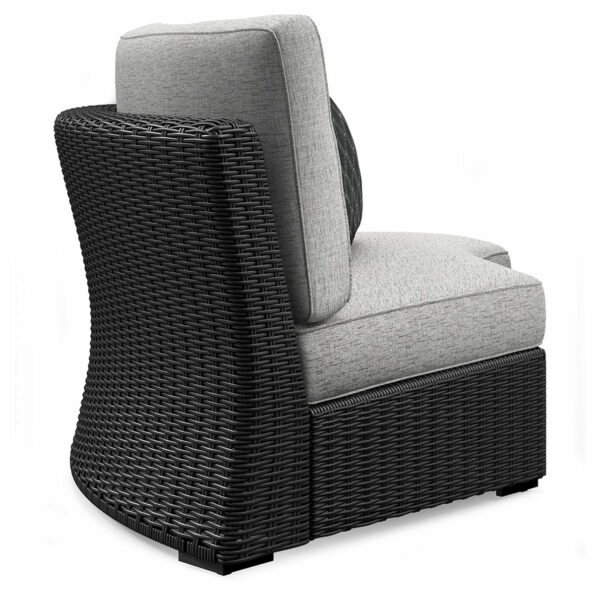 Beachcroft - Black / Light Gray - Curved Corner Chair With Cushion - Image 3