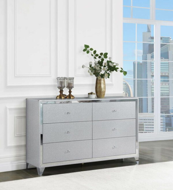 Larue - 6-Drawer Dresser - Silver - Image 9