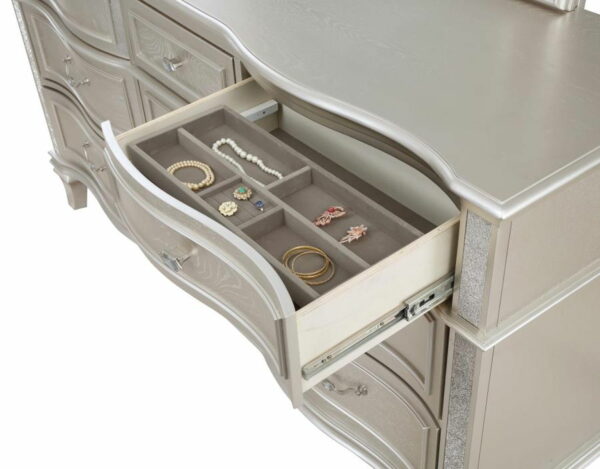 Evangeline - 9-Drawer Dresser With Mirror - Silver Oak - Image 13