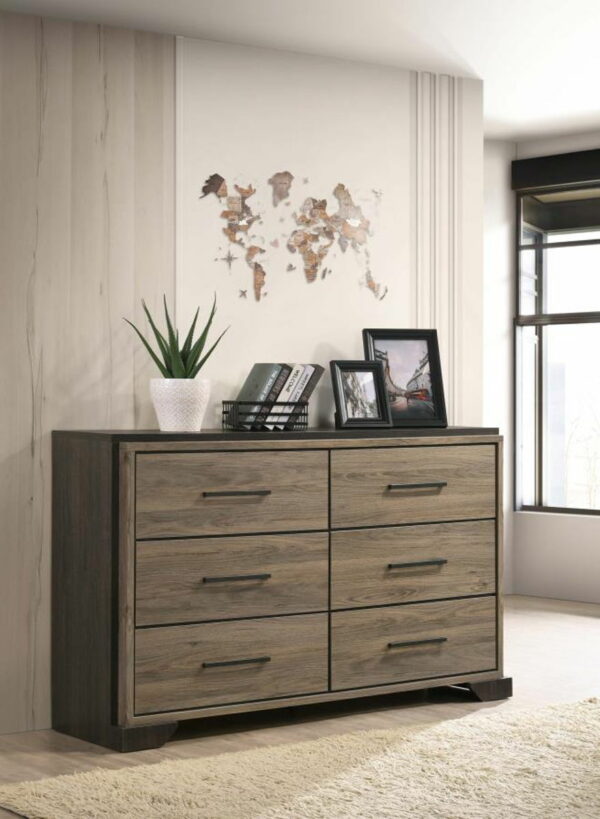 Baker - 6-Drawer Dresser - Brown And Light Taupe - Image 8