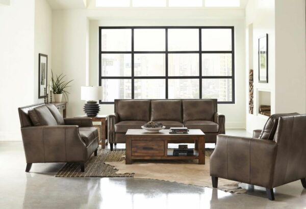 Leaton - Upholstered Recessed Arms Sofa - Brown Sugar - Image 12