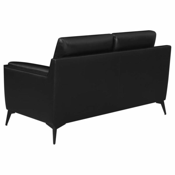 Moira - Upholstered Tufted Loveseat With Track Arms - Black - Image 8
