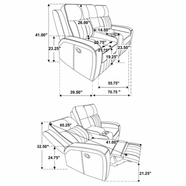 Raelynn - Upholstered Motion Reclining Loveseat - Grey - Image 4