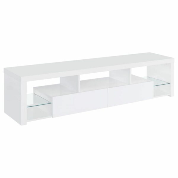 Jude - 3 Piece Entertainment Center With 71" TV Stand - White High Gloss - Image 2