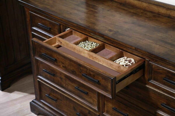 Elk Grove - 9-Drawer Dresser With Jewelry Tray - Vintage Bourbon - Image 6