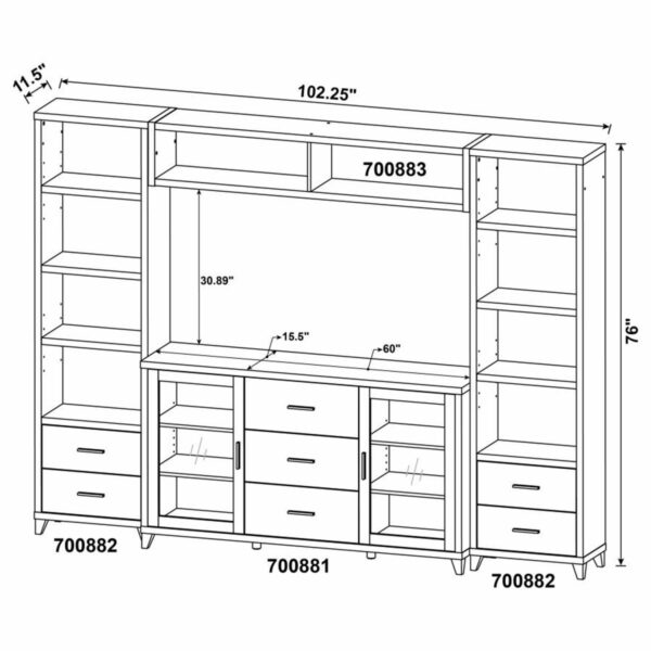 Lewes - 4 Piece Entertainment Center - Cappuccino - Image 11