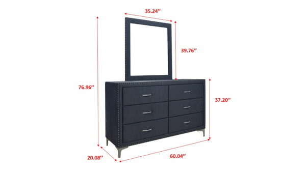 Lucinda - Dresser & Mirror - Gray - Image 2