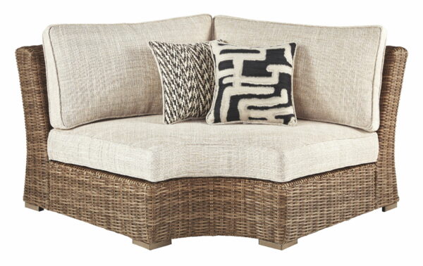 Beachcroft - Beige - Curved Corner Chair W/Cushion - Image 3