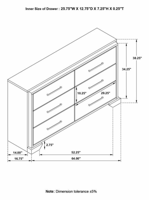 Baker - 6-Drawer Dresser - Brown And Light Taupe - Image 12