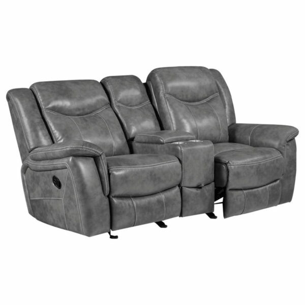 Conrad - Upholstered Motion Loveseat - Cool Gray - Image 5