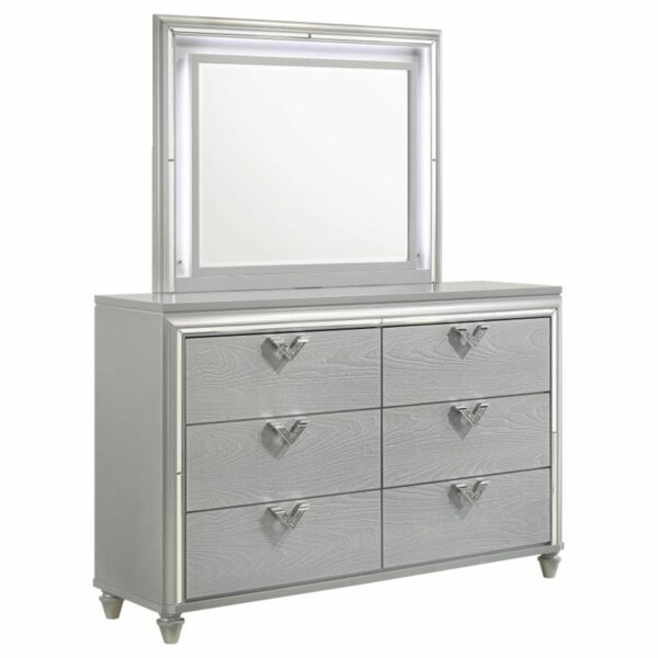 Veronica - Dresser Mirror - Light Silver - Image 6