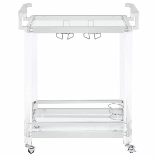Jefferson - 2-Tier Glass Serving Cart - Clear - Image 4