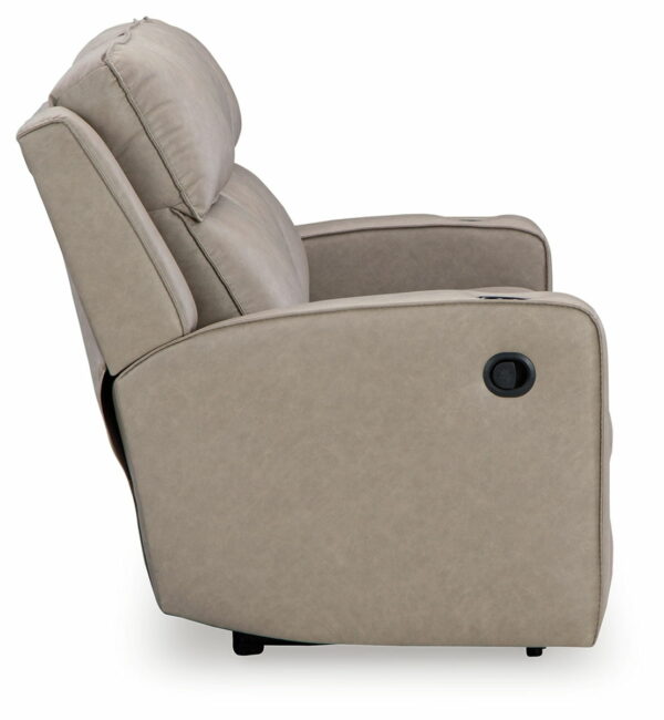 Lavenhorne - Pebble - Rec Sofa W/Drop Down Table - Image 3